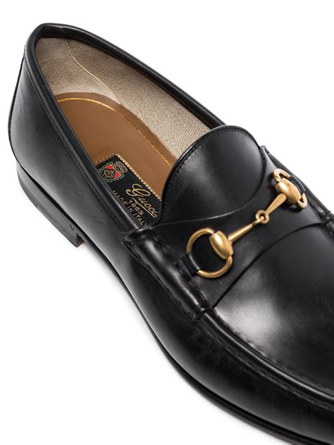 gucci black leather horsebit moc loafers|gucci horsebit platform loafer.